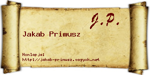 Jakab Primusz névjegykártya