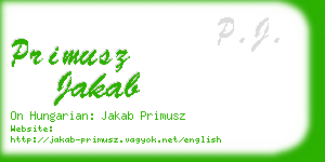 primusz jakab business card